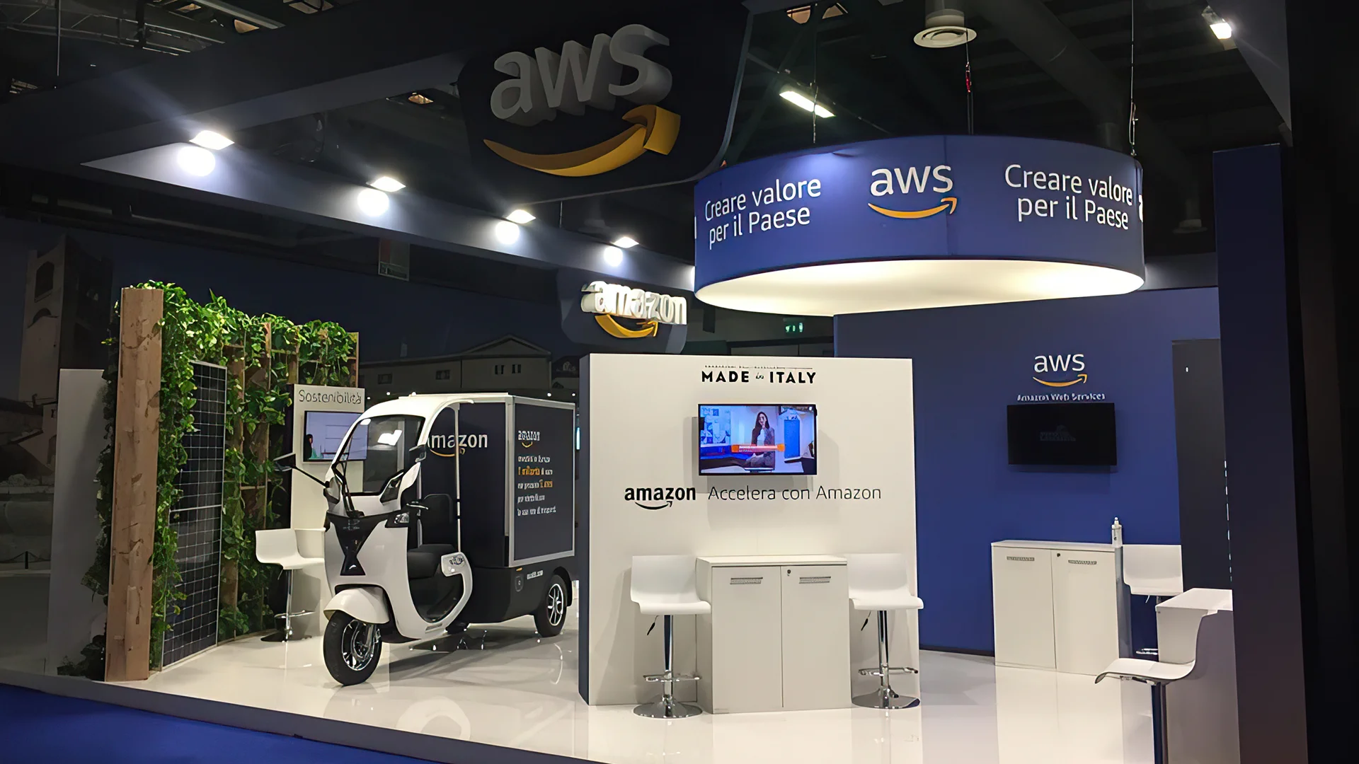 Lo stand Amazon AWS ad ANCI 2022, realizzato da ATC