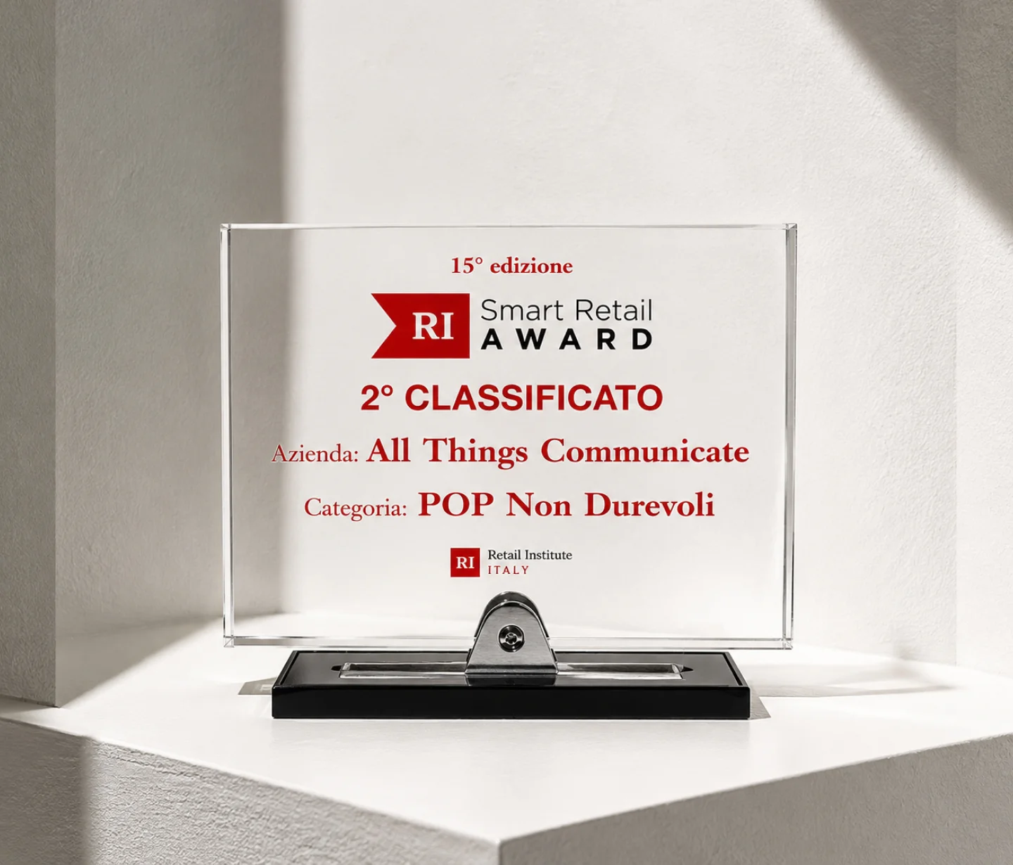 Il premio Retail Award per la prima release Issima Pokémon, vinto da ATC nella categoria Materiali POP non durevoli