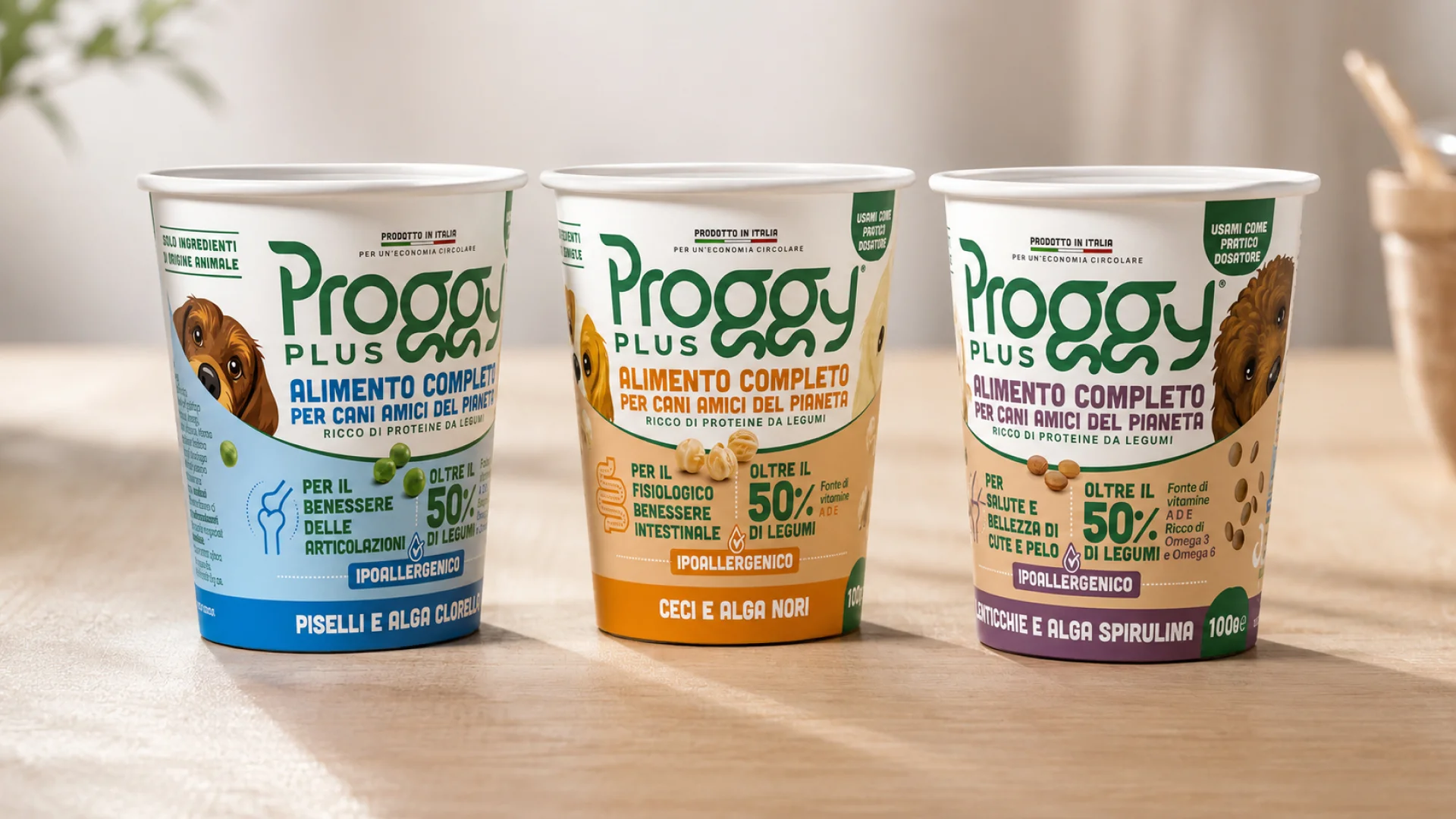 Le sample cups realizzate da ATC per il sampling gratuito della gamma Proggy Plus di Andriani