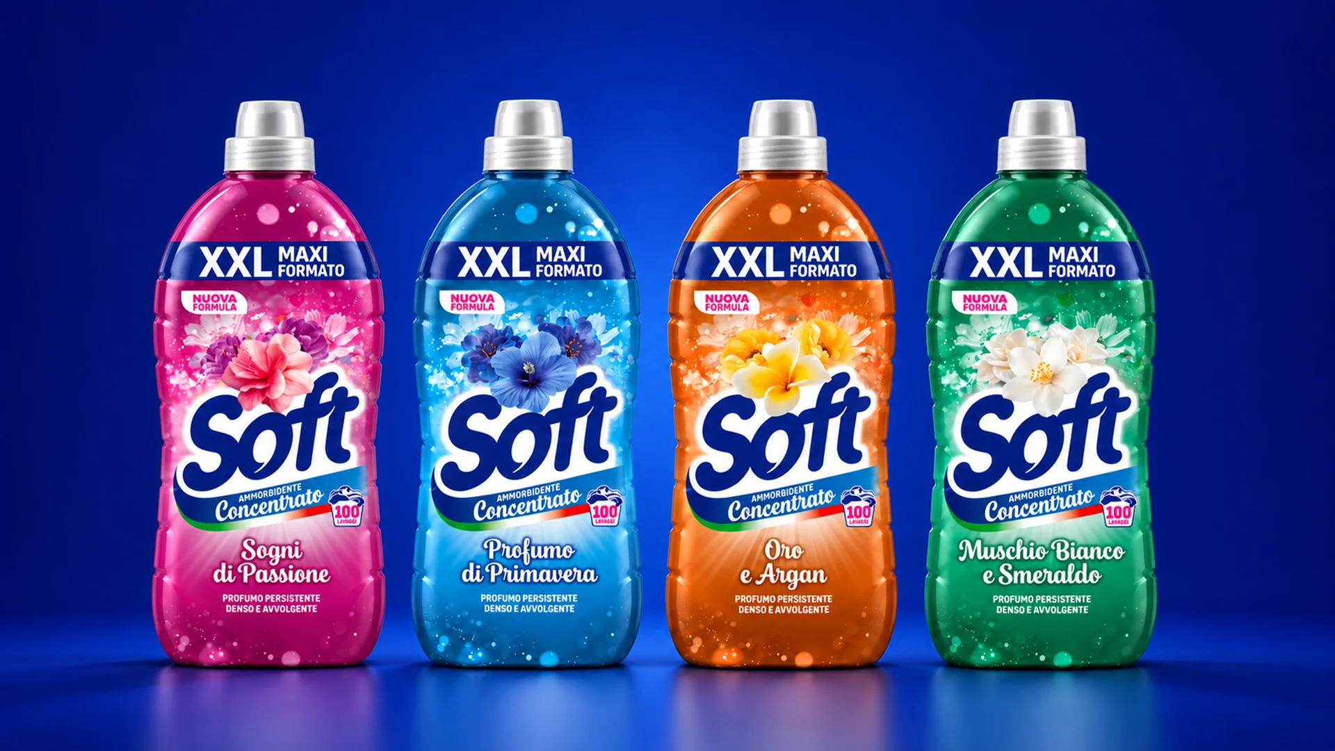 La gamma di ammorbidenti concentrati XXL Soft