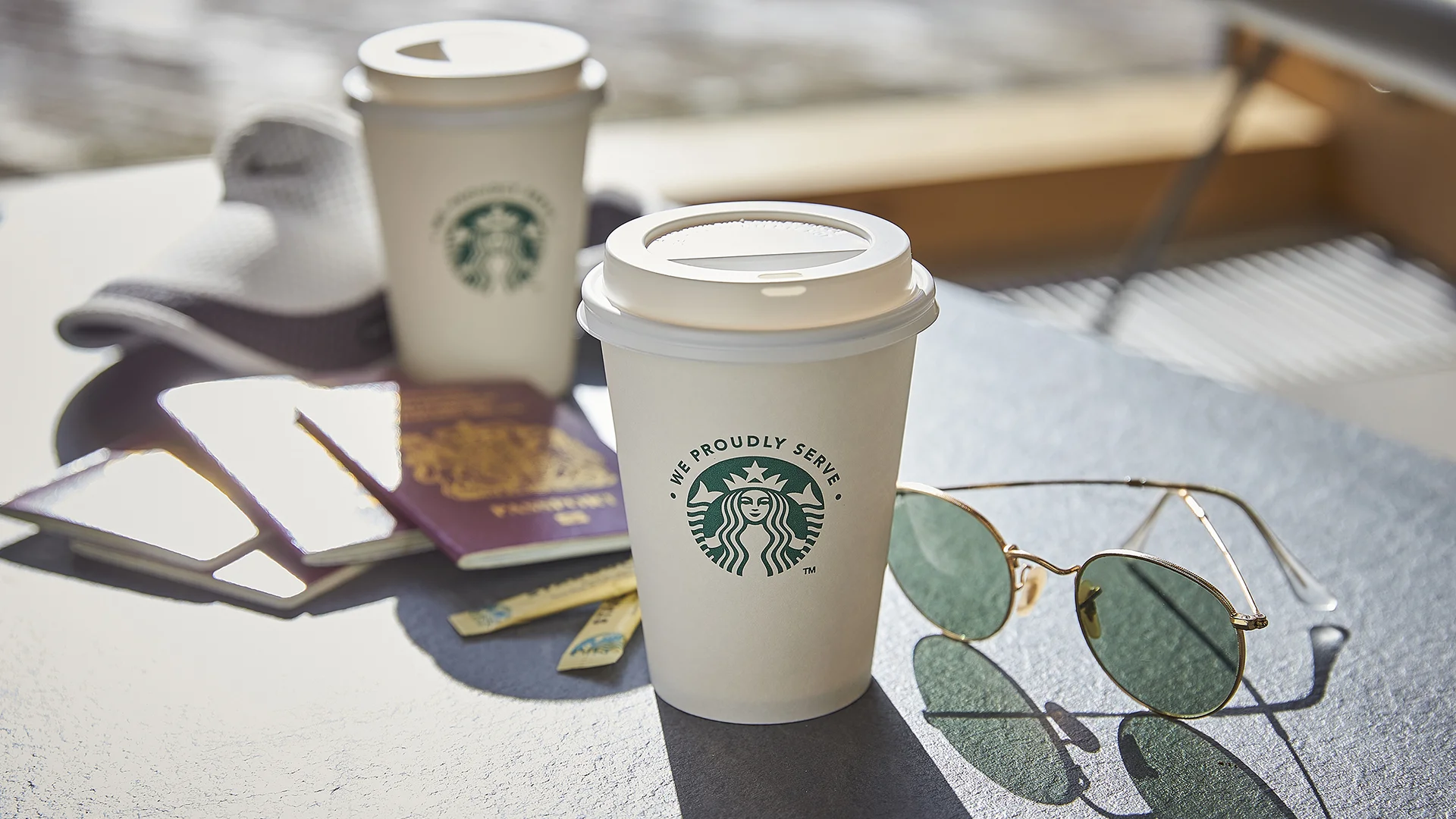 Focus visual sul caffè Starbucks, parte della creatività della campagna digital