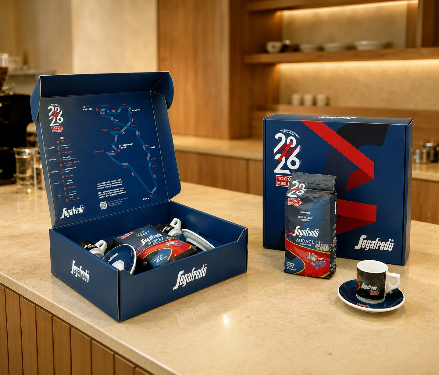 La gift box dedicata alla limited edition Segafredo Audace