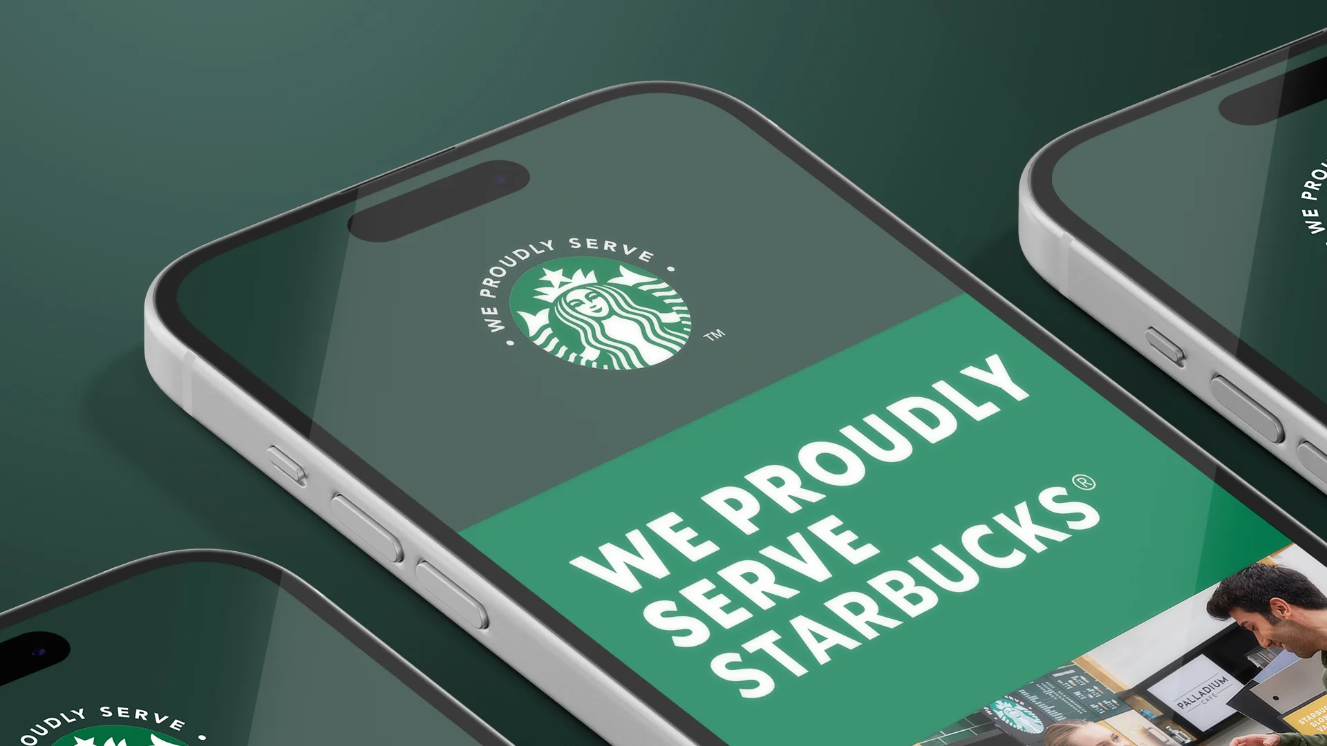 Parte del key visual per la campagna digital B2B realizzata per We Proudly Serve Starbucks