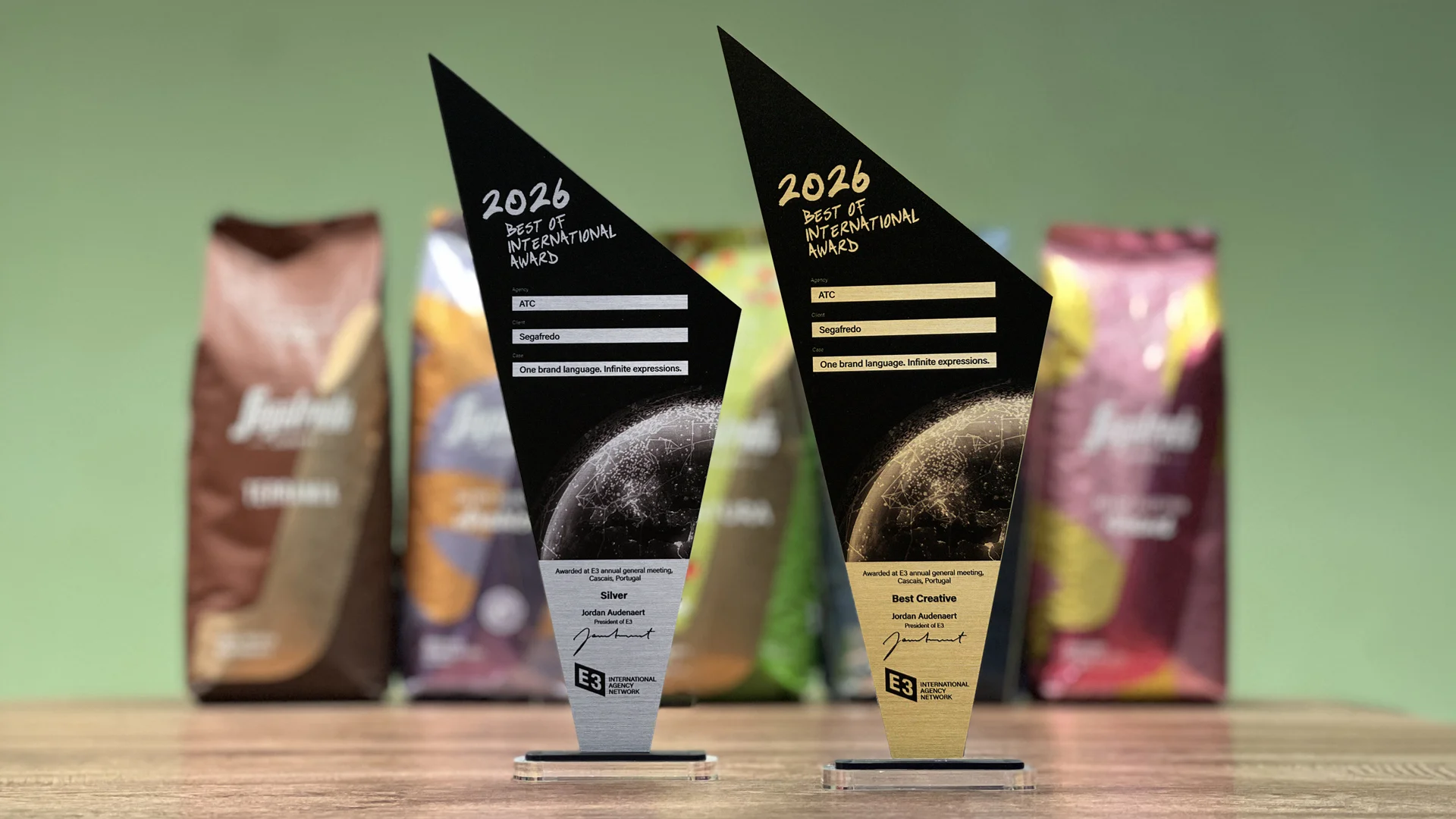 I premi E3 2026 Best of International Award vinti da ATC - All Things Communicate per il redesign dei packaging Segafredo
