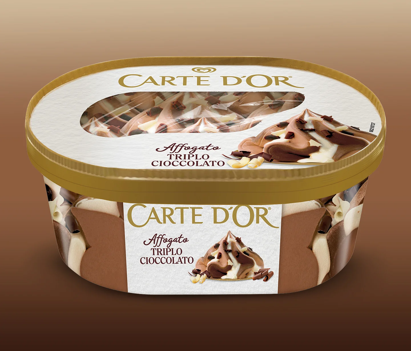 Il nuovo packaging per Carte D'Or Affogato Triplo cioccolato