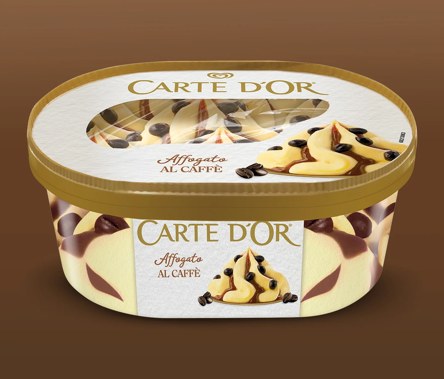 Il nuovo packaging per Carte D'Or Affogato Triplo caffè