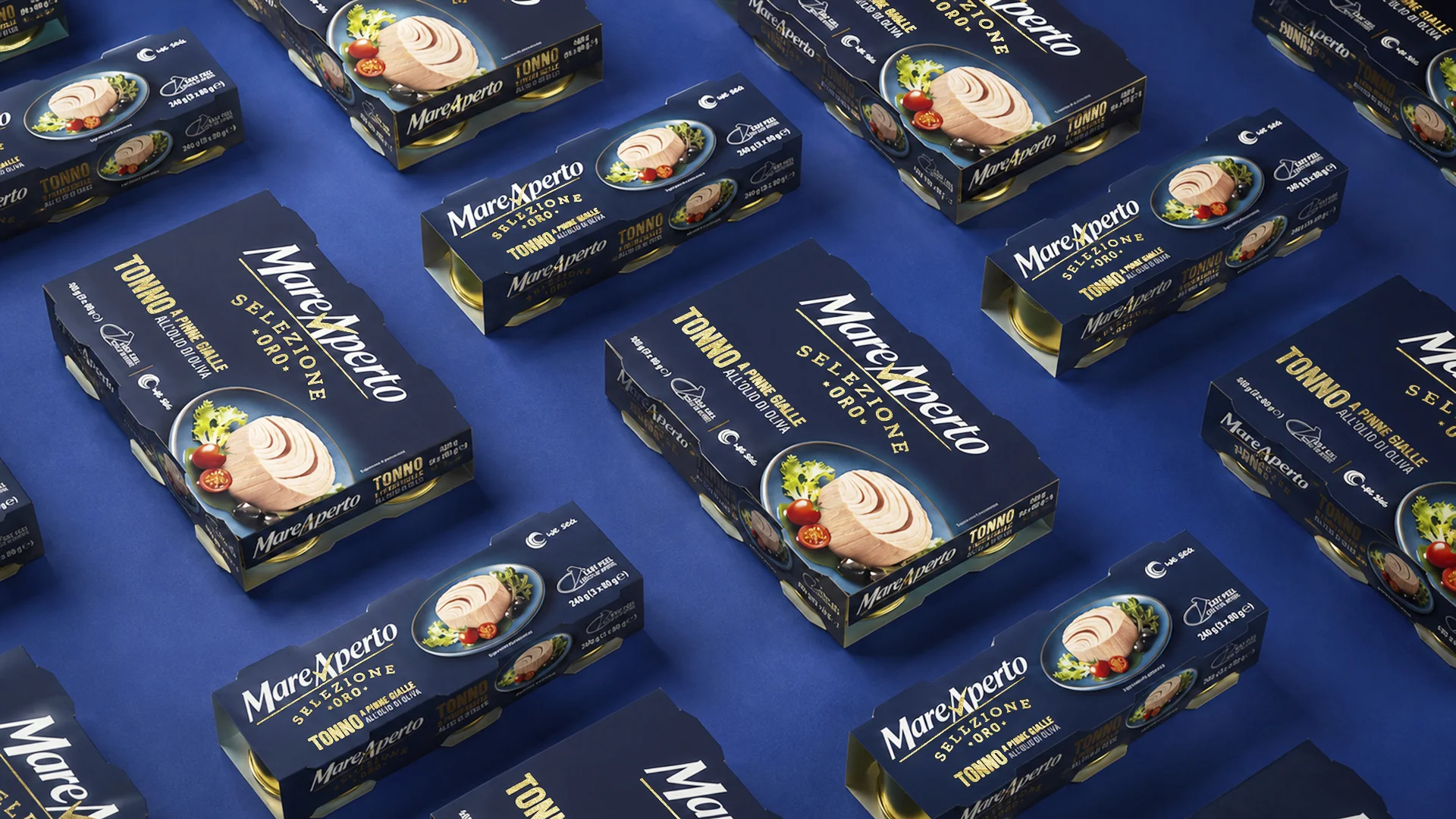 Premium food packaging formats for Mare Aperto Selezione Oro