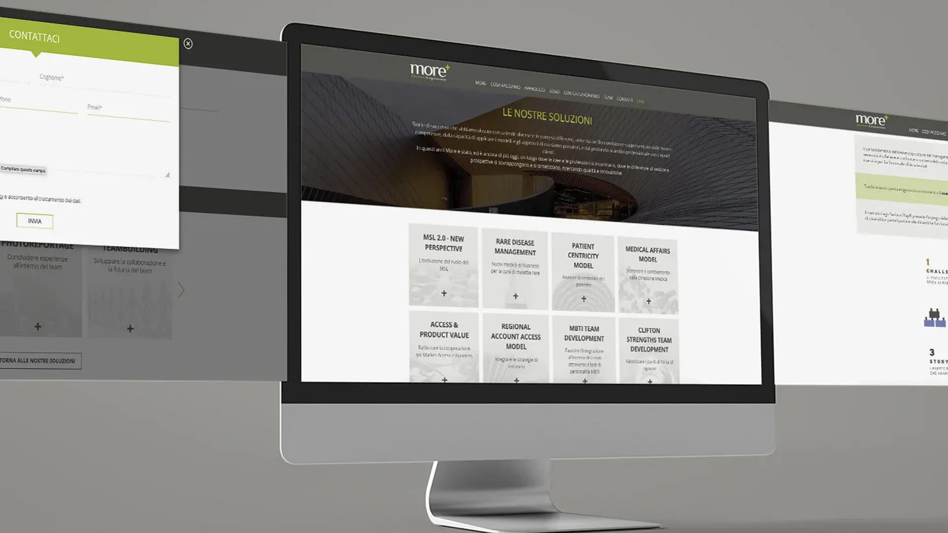 Il sito web b2b realizzato per More Labo