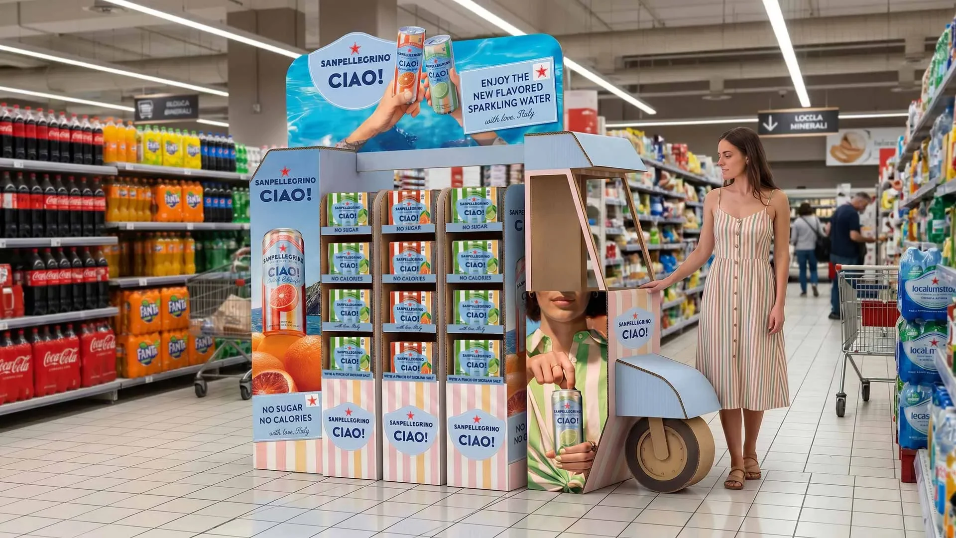 La teatralizzazione in store per Sanpellegrino CIAO! con la creatività di ATC