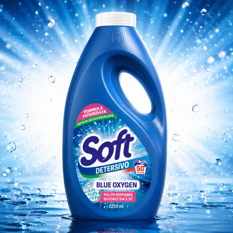 Il progetto di packaging per i detersivi home care Soft, realizzato da ATC