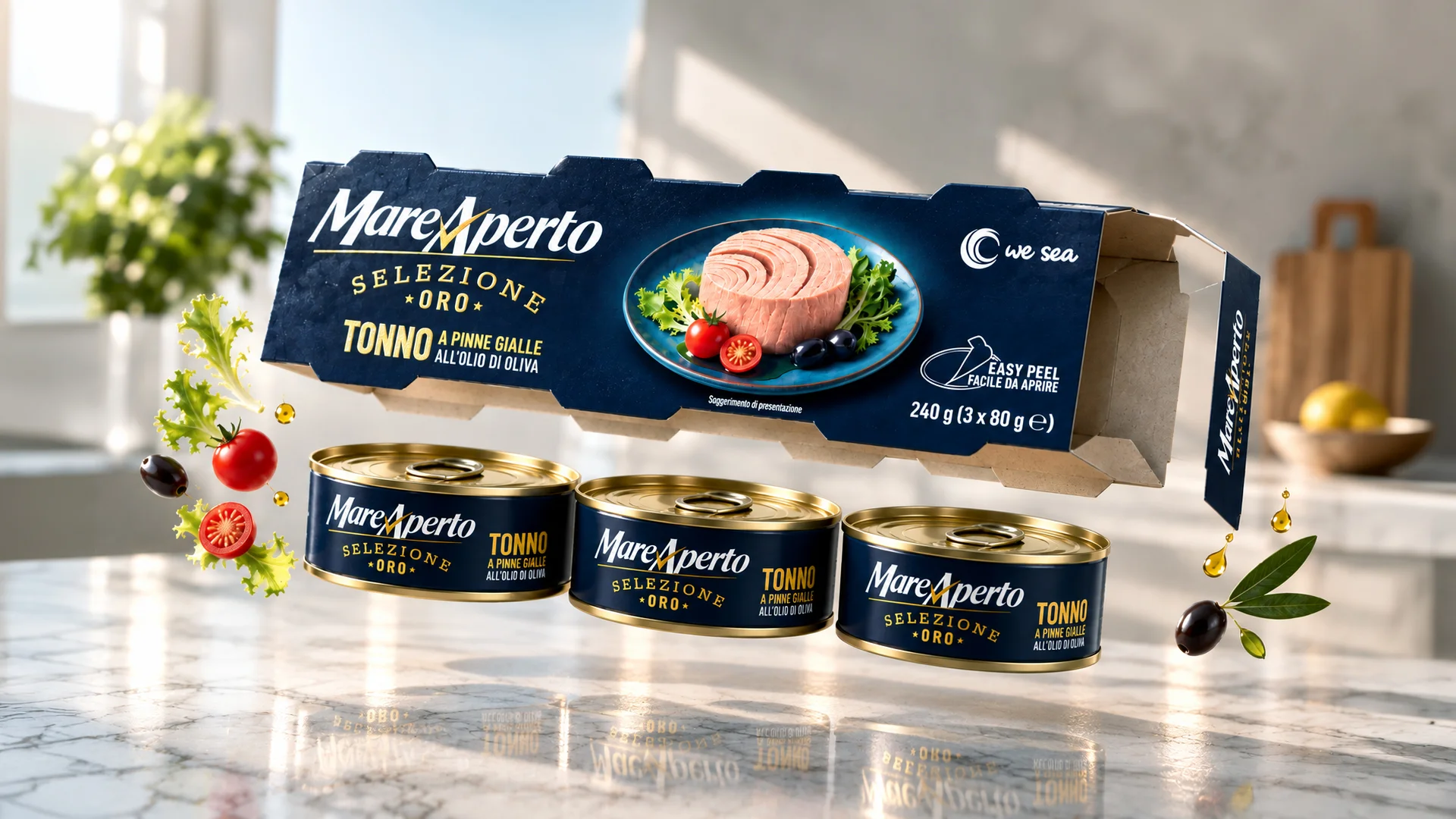 ATC and Reverse for the food packaging design of Mare Aperto Selezione Oro