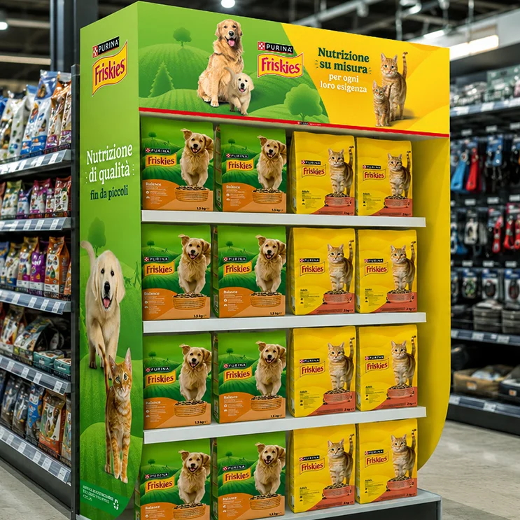 I packaging di petfood e i materiali in-store Friskies