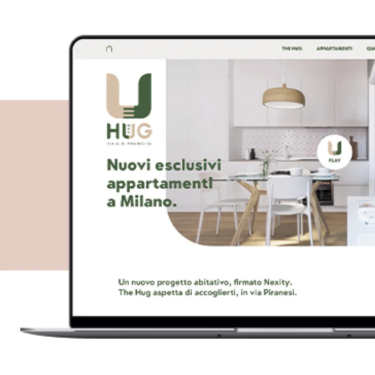 Il minisito di residenza per Nexity The Hug con il design di ATC
