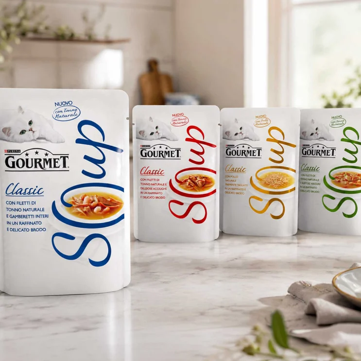 Il progetto di packaging per le pouch di Gourmet Soup, realizzato da ATC