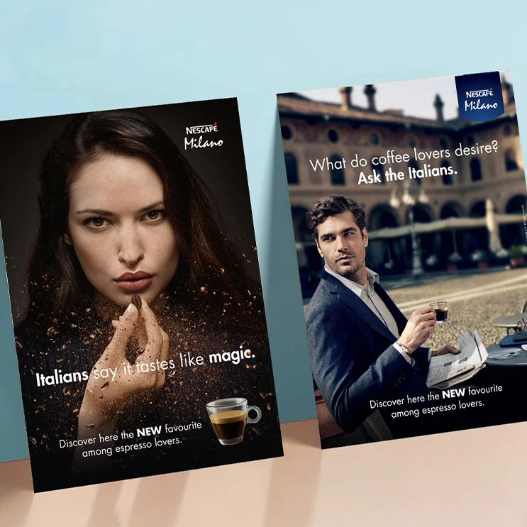 Gli ADV outdoor printed per Nescafé Milano