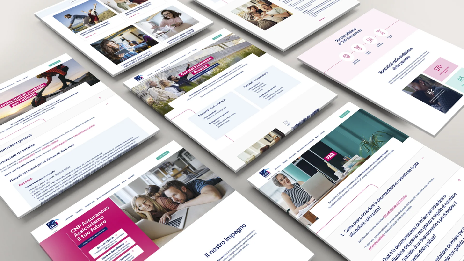 Il sito web per la compagnia di insurance assicurativa CNP Italia