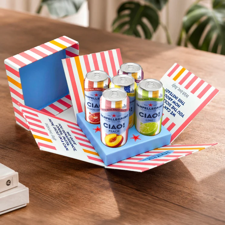 La cuvette promozionale per il lancio di Sanpellegrino CIAO!