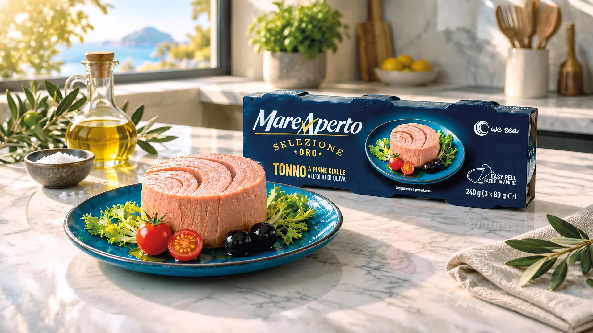 Packaging for Mare Aperto Selezione Oro tuna, developed by ATC and Reverse
