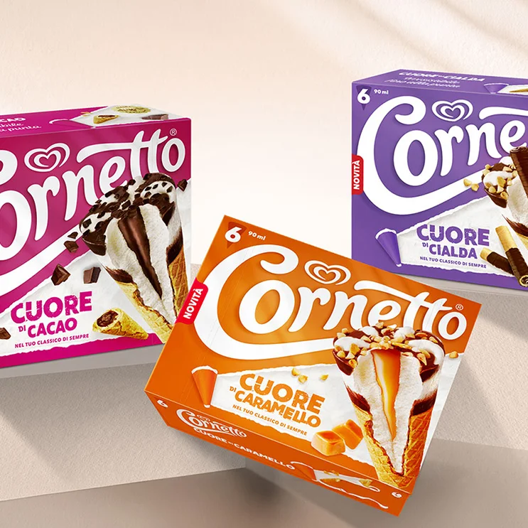 Il packaging food Algida Cuore di Cornetto sviluppato da ATC e Reverse