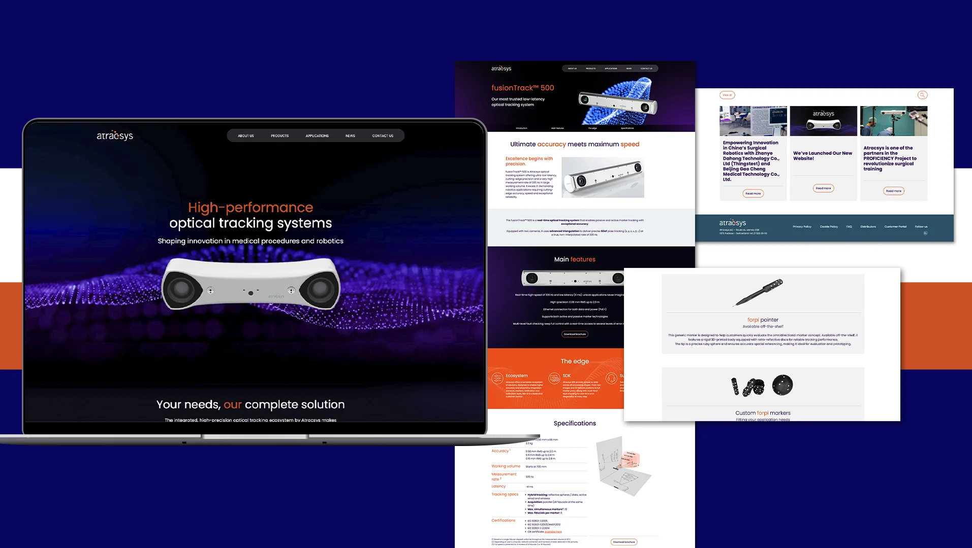 Il sito internet corporate realizzato da ATC per Atracsys