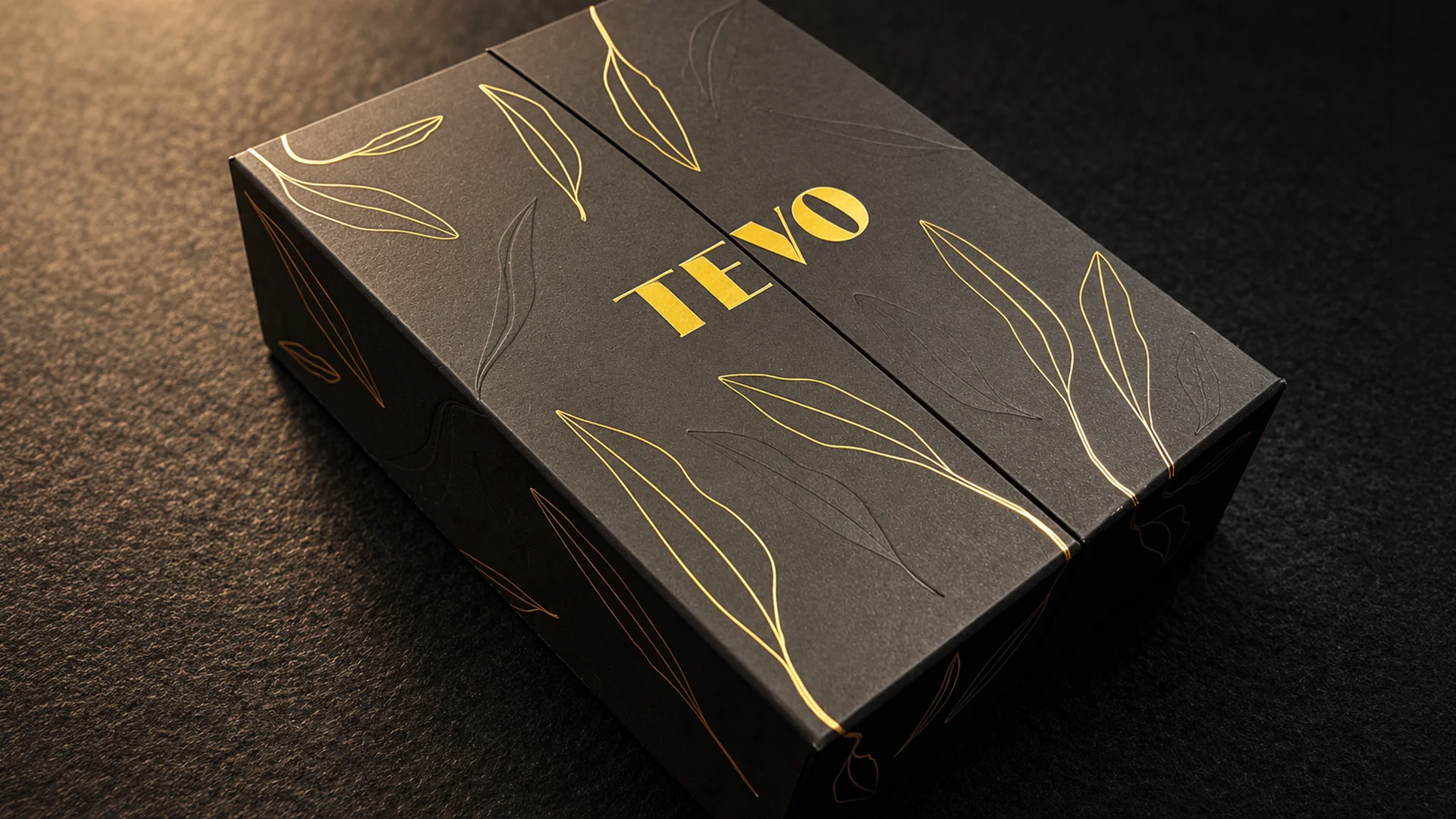 The luxury presentation box designed for Tevo extra virgin olive oil by ATC and Reverse