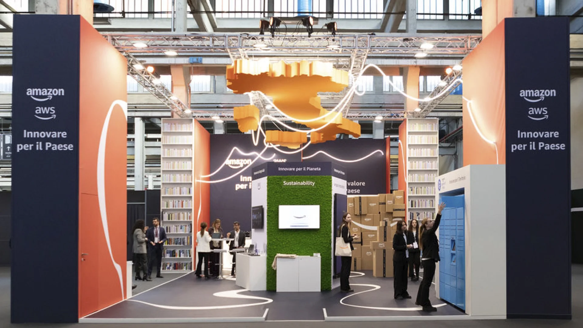 Lo stand fieristico B2B per Amazon AWS ideato da ATC per ANCI