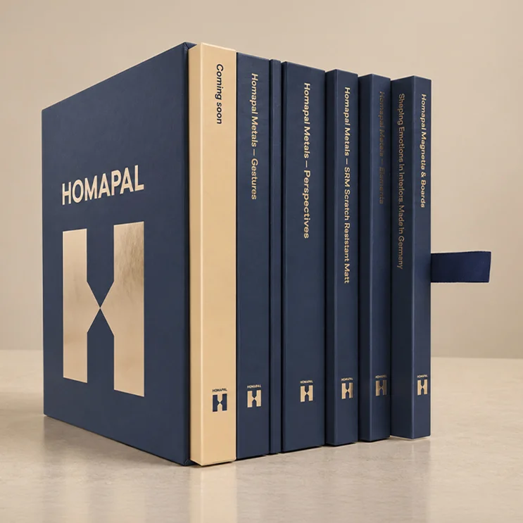 Il box con i cataloghi B2B di Homapal con la creatività di ATC