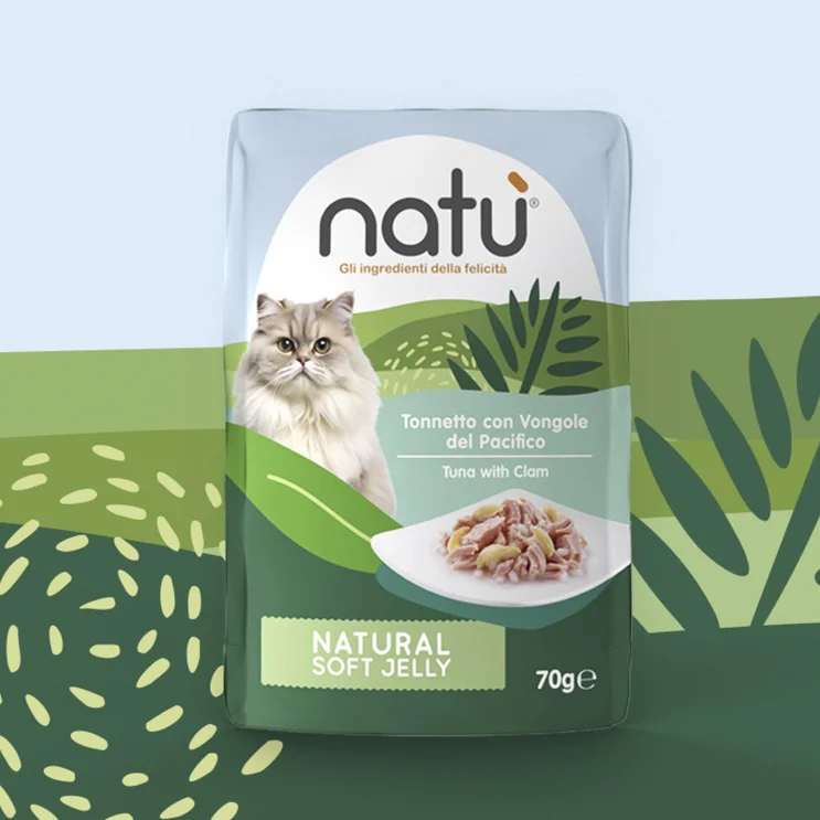 Il packaging disegnato per il brand di petfood Natù