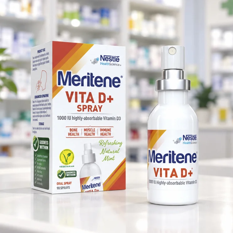 Il packaging di Meritene Vita D+ con la creatività di ATC