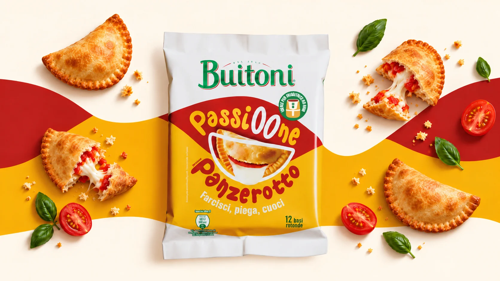 Il front of pack di Buitoni Passione Panzerotti, con la creatività di ATC - All Things Communicate